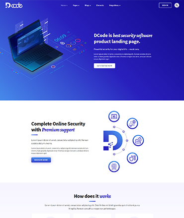 Security SaaS & Software Website Template